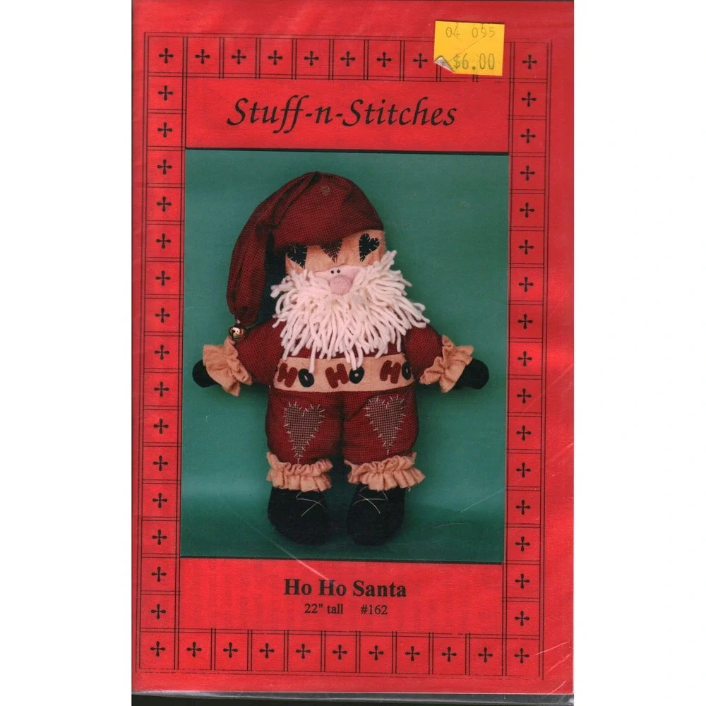 Stuff-n-Stitches Ho Ho Santa Sewing Pattern 162 Primitive Folk Art 22 Inch 1995